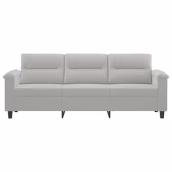 Divano a 3 Posti Grigio Chiaro 180 cm in Tessuto Microfibracod mxl 133350 - Vista aggiuntiva 3