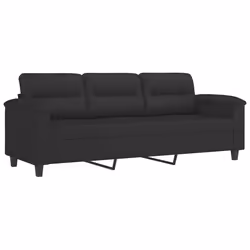 Divano a 3 Posti Nero 180 cm in Tessuto Microfibracod mxl 109378 - Vista aggiuntiva 2