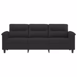Divano a 3 Posti Nero 180 cm in Tessuto Microfibracod mxl 109378 - Vista aggiuntiva 3