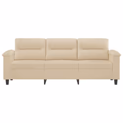 Divano a 3 Posti Crema 180 cm in Tessuto Microfibracod mxl 85413 - Vista aggiuntiva 3