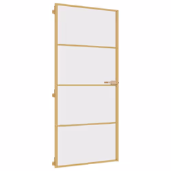 Porta Interni Sottile Oro 93x201,5cm Vetro Temperato Alluminiocod mxl 83812 - Vista aggiuntiva 2