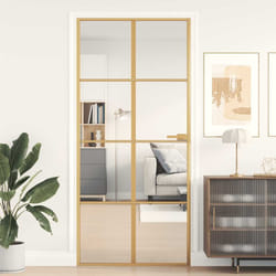 Porta Interni Sottile Oro 93x201,5cm Vetro Temperato Alluminiocod mxl 107772