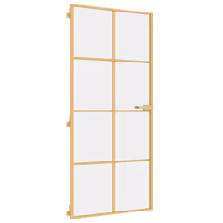 Porta Interni Sottile Oro 93x201,5cm Vetro Temperato Alluminiocod mxl 107772 - Vista aggiuntiva 2
