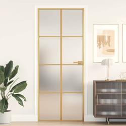 Porta Interni Sottile Oro 83x201,5cm Vetro Temperato Alluminiocod mxl 131748