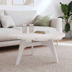 Piano Tavolo Rotondo Bianco Ø90x3 cm in Legno Massello di Pinocod mxl 130722