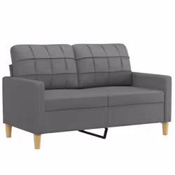 vidaXL Divano a 2 Posti Grigio Scuro 120 cm in Tessuto - Vista aggiuntiva 2