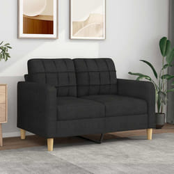 Divano a 2 Posti Nero 120 cm in Tessutocod mxl 126538