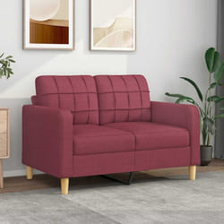 vidaXL Divano a 2 Posti Rosso Vino 120 cm in Tessuto