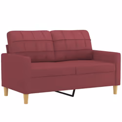 vidaXL Divano a 2 Posti Rosso Vino 120 cm in Tessuto - Vista aggiuntiva 2