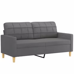 vidaXL Divano a 2 Posti Grigio Scuro 140 cm in Tessuto - Vista aggiuntiva 2