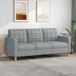 Vidaxl - Divano a 3 Posti Grigio Chiaro 180 cm in Tessuto 9203