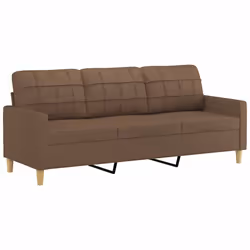 Divano a 3 Posti Marrone 180 cm in Tessutocod mxl 118631 - Vista aggiuntiva 2