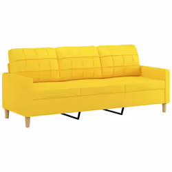 Divano a 3 Posti Giallo Chiaro 180 cm in Tessutocod mxl 70662 - Vista aggiuntiva 2