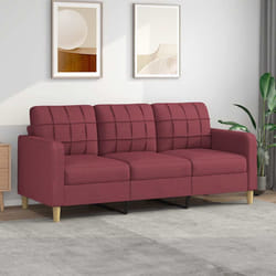 Divano a 3 Posti Rosso Vino 180 cm in Tessutocod mxl 94664