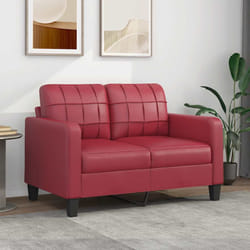 vidaXL Divano a 2 Posti Rosso Vino 120 cm in Similpelle