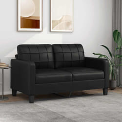 Vidaxl - Divano a 2 Posti Nero 140 cm in Similpelle 8913