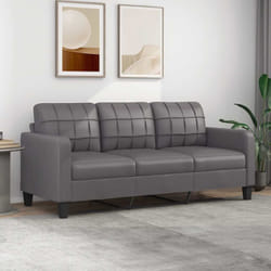 Vidaxl - Divano a 3 Posti Grigio 180 cm in Similpelle 6167
