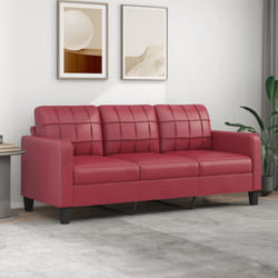Vidaxl - Divano a 3 Posti Rosso Vino 180 cm in Similpelle 2808