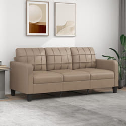 Vidaxl - Divano a 3 Posti Cappuccino 180 cm in Similpelle 2694
