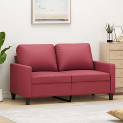 vidaXL Divano a 2 Posti Rosso Vino 120 cm in Similpelle