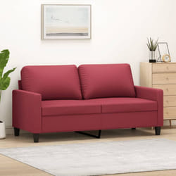 Vidaxl - Divano a 2 Posti Rosso Vino 140 cm in Similpelle