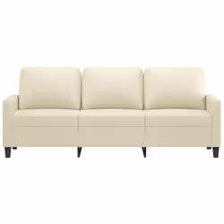 vidaXL Divano a 3 Posti Crema 180 cm in Similpelle - Vista aggiuntiva 3