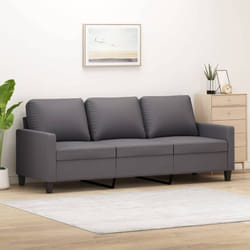 Vidaxl - Divano a 3 Posti Grigio 180 cm in Similpelle 36567