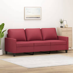 Vidaxl - Divano a 3 Posti Rosso Vino 180 cm in Similpelle 33596
