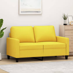 vidaXL Divano a 2 Posti Giallo Chiaro 120 cm in Tessuto