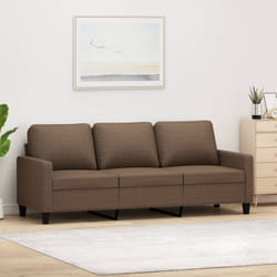 Vidaxl - Divano a 3 Posti Marrone 180 cm in Tessuto 62325
