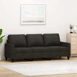 Vidaxl - Divano a 3 Posti Nero 180 cm in Tessuto 54005