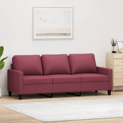 Vidaxl - Divano a 3 Posti Rosso Vino 180 cm in Tessuto 51799
