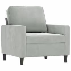 Poltrona Grigio Chiaro 60 cm Velluto cod mxl 102563 - Vista aggiuntiva 2