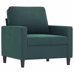 vidaXL Poltrona Verde Scuro 60 cm Velluto - Vista aggiuntiva 2
