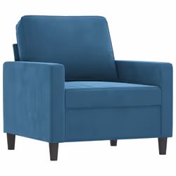 vidaXL Poltrona Blu 60 cm Velluto - Vista aggiuntiva 2