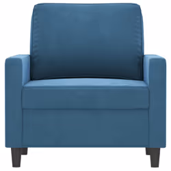 vidaXL Poltrona Blu 60 cm Velluto - Vista aggiuntiva 3