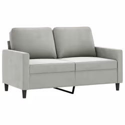 Divano a 2 Posti Grigio Chiaro 120 cm in Vellutocod mxl 126542 - Vista aggiuntiva 2