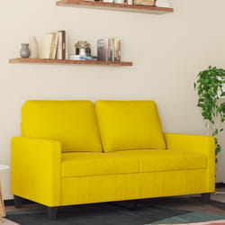 vidaXL Divano a 2 Posti giallo 120 cm in Velluto
