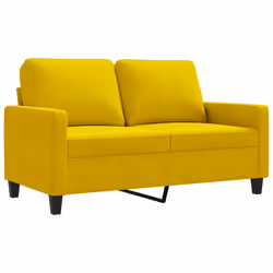 vidaXL Divano a 2 Posti giallo 120 cm in Velluto - Vista aggiuntiva 2