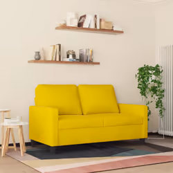 vidaXL Divano a 2 Posti giallo 120 cm in Velluto - Vista aggiuntiva 3