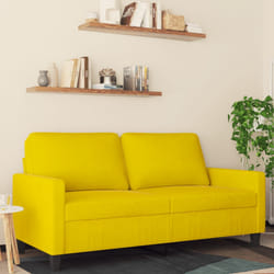 vidaXL Divano a 2 Posti giallo 140 cm in Velluto