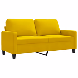 vidaXL Divano a 2 Posti giallo 140 cm in Velluto - Vista aggiuntiva 2