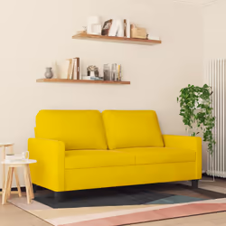 vidaXL Divano a 2 Posti giallo 140 cm in Velluto - Vista aggiuntiva 3
