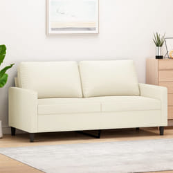 vidaXL Divano a 2 Posti crema 140 cm in Velluto