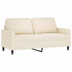vidaXL Divano a 2 Posti crema 140 cm in Velluto - Vista aggiuntiva 2
