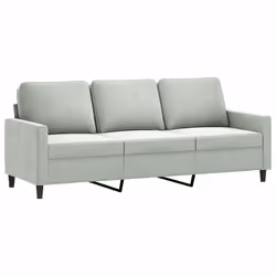 Divano a 3 Posti Grigio Chiaro 180 cm in Vellutocod mxl 78622 - Vista aggiuntiva 2