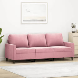 vidaXL Divano a 3 Posti rosa 180 cm in Velluto