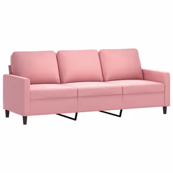 vidaXL Divano a 3 Posti rosa 180 cm in Velluto - Vista aggiuntiva 2