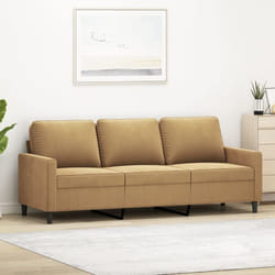 Vidaxl - Divano a 3 Posti Marrone 180 cm in Velluto 38669
