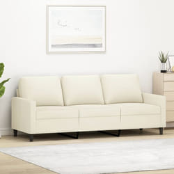 Vidaxl - Divano a 3 Posti Crema 180 cm in Velluto 32387